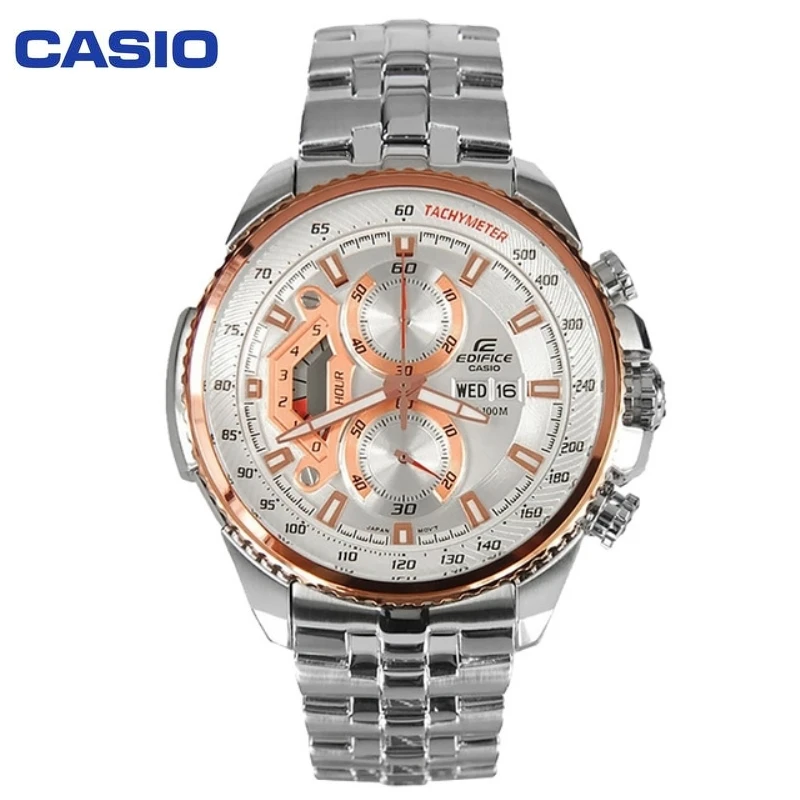 Casio Мужские часы с тремя глазами 100 метров водонепроницаемый спортивный гоночный