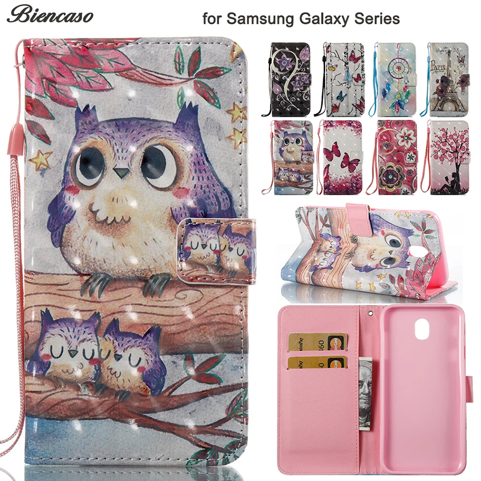 Чехол книжка с бумажником Biencaso 3D для Samsung Galaxy A3 A5 J3 J5 J7 2016 2017 Prime J330 J530 J730 B21|case for samsung