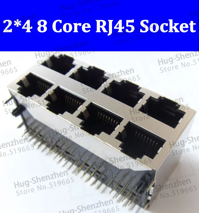 internet access socket Ethernet port socket RJ45 interface 2*4 8p 8 core connectors