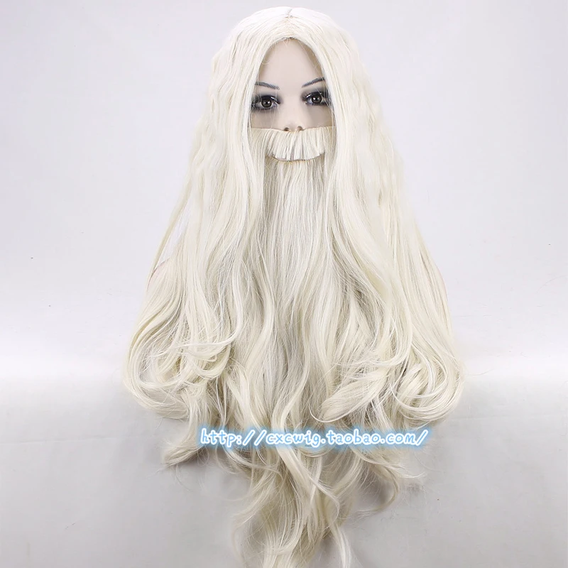Парик Дамблдора с бородой Gandalf ролевые игры блонд длинные волосы костюмы на Хэллоуин вечерние парики 65 см+ парик cap