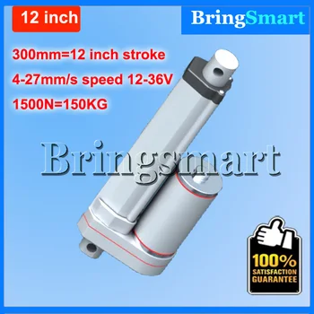 

Free shipping 12 inch 300mm Double tube Linear Actuator 12-48V Dc Motor 4-27mm/s 1500N Heavy Duty tubular motor 24v Waterproof