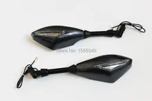Carbon Fiber Mirror LED Turn Signals lights mirrors For Suzuki Boulevard C50T M109R S40 Bandit M50 M90 S40 SV Honda CB 1000R