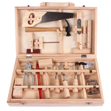 Детская деревянная игрушка набор инструментов плотник настоящий ремонтный набор инструментов ролевые игры инструменты садовые игрушки для детей мальчиков