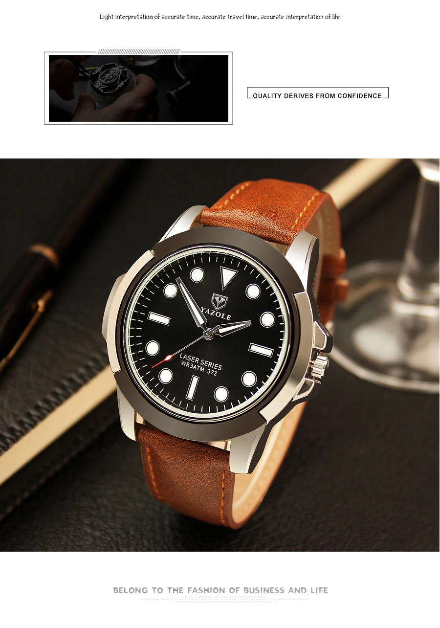 YAZOLE наручные часы для мужчин лучший бренд класса люкс известный мужской часы кварцевые часы наручные кварцевые часы Relogio Masculino YZL372