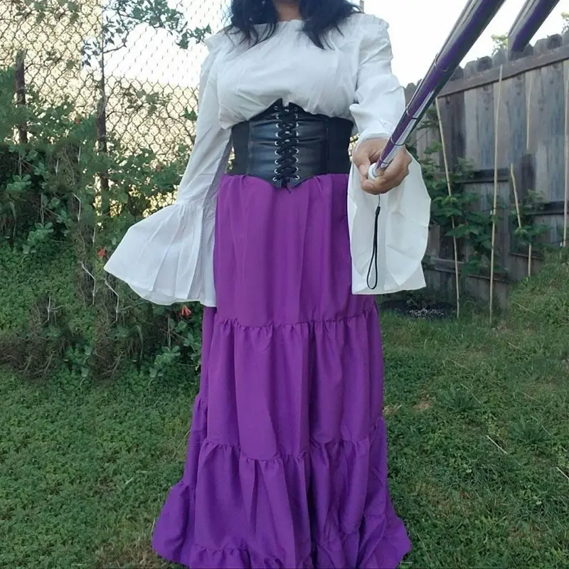 

Fall Vintage 2019 Elegant Sexy Gothic Party Plus Size Women Long Dresses Casual Green Flare Sleeve Pleated Female Maxi Dress