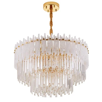 

jmmxiuz Light luxury living room crystal chandelier modern designer model bedroom villa bedroom restaurant crystal lamp