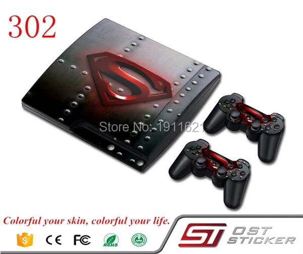 Best Offers OSTSTICKER Red Super Man  For PS3 Slim Skin Sticker for Sony PlayStation 3 Console and 2 Controller Skins