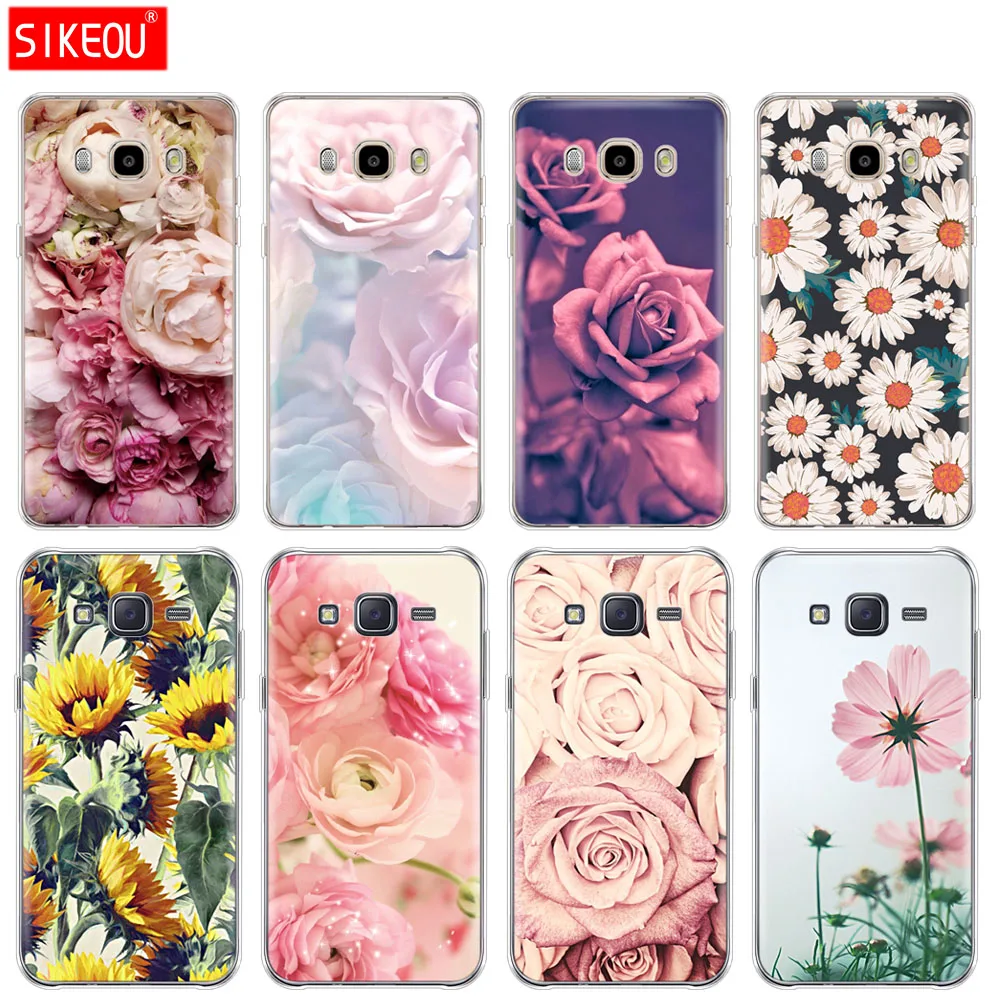 Силиконовый чехол для телефона Samsung Galaxy J1 J2 J3 J5 J7 MINI 2016 2015 prime beautiful flower rose