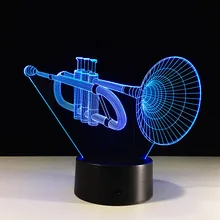 Музыкальный 3D лампа 7 цветов Изменение акриловые светодиодные ночные огни настольная лампа USB прикроватные светильники Декоративное освещение