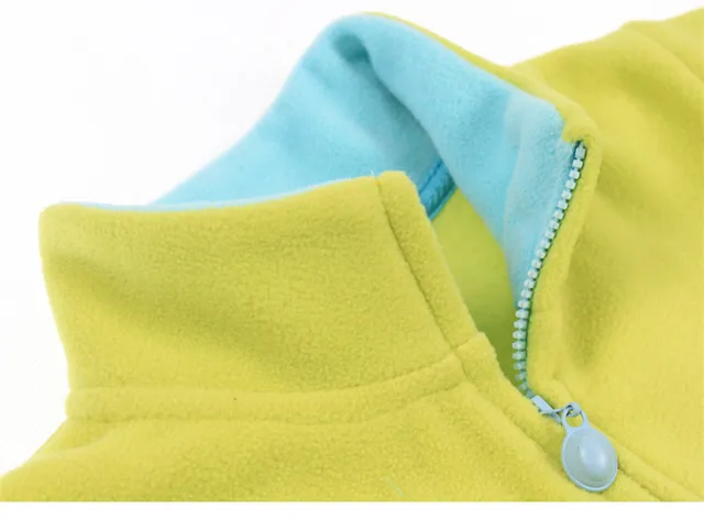 1-9Y Fashion Fleece Solid Kids Coat Full Sleeve With Zipper Spring Winter Children Jackets For Girls Boys KW-1625-3