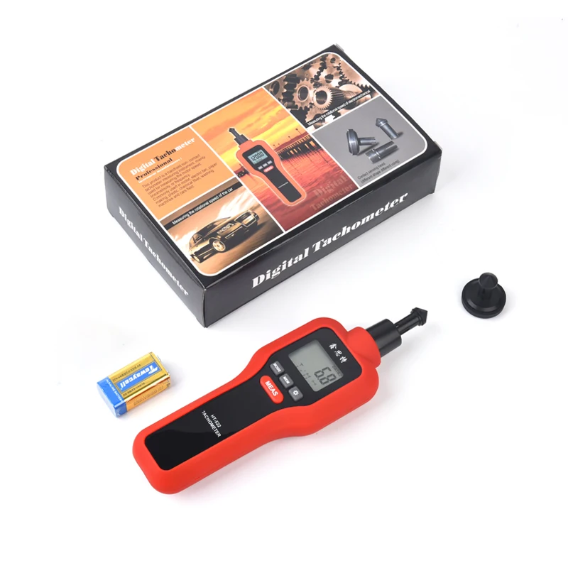 Hti Digital Tachometer 2 in 1 Non-Contact& Contact Tach Rotation Speed Measurement RPM Meter HT-522