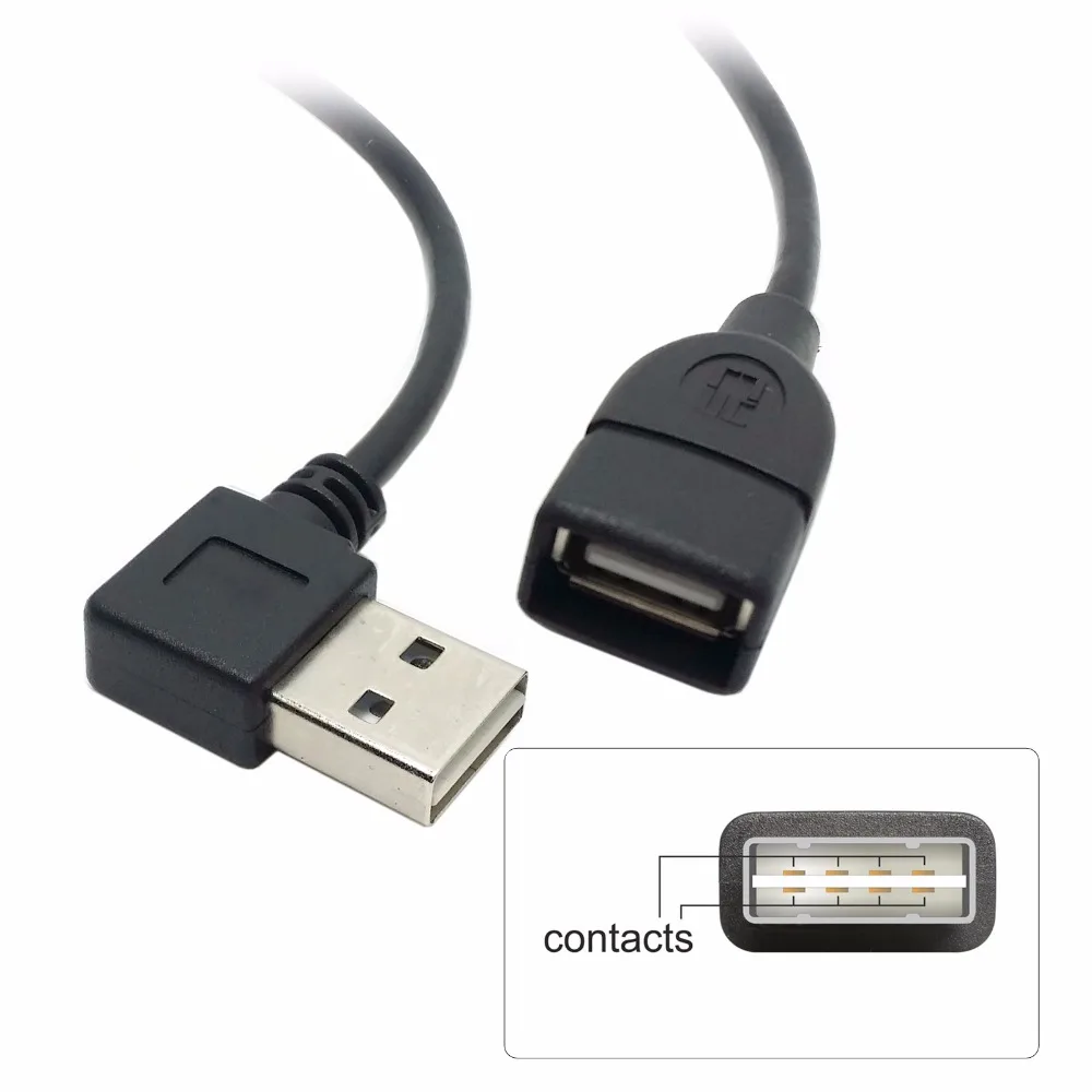 Кабель удлинитель CableCC с углом поворота 90 градусов и штекером USB 2 0 100 см|Кабели