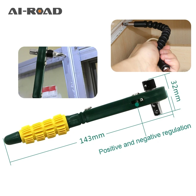 

1/4 Reversible Hexagonal High Torque Ratchet Handle Wrench Sleeve Socket Spanner Screwdriver Bit Combination Wrench