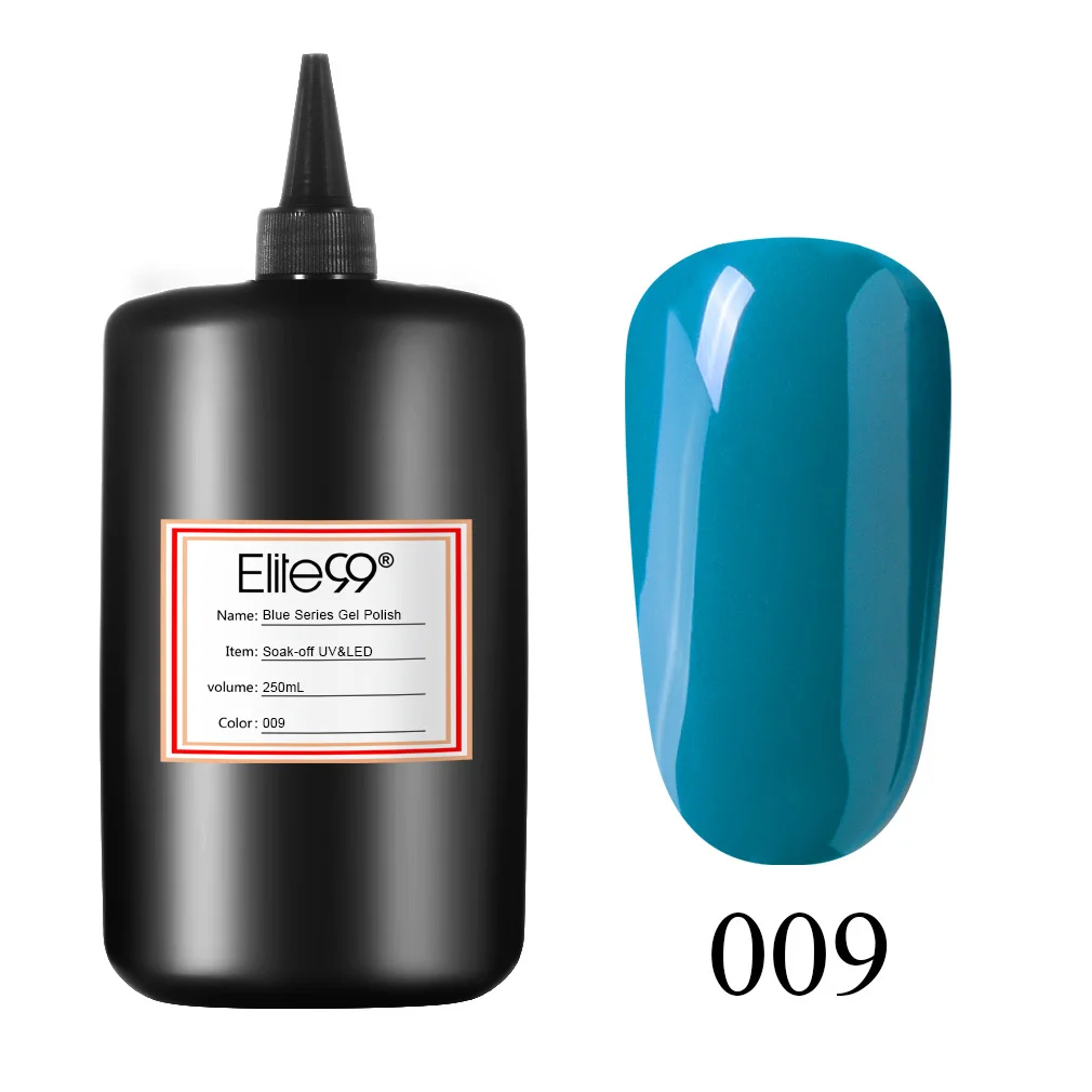 Elite99, 250 мл, голубой цвет, Гель-лак, все для маникюра, Полупостоянный УФ-Гель-лак, не впитывается, дизайн ногтей, маникюр, Гель-лак для ногтей - Цвет: BU009