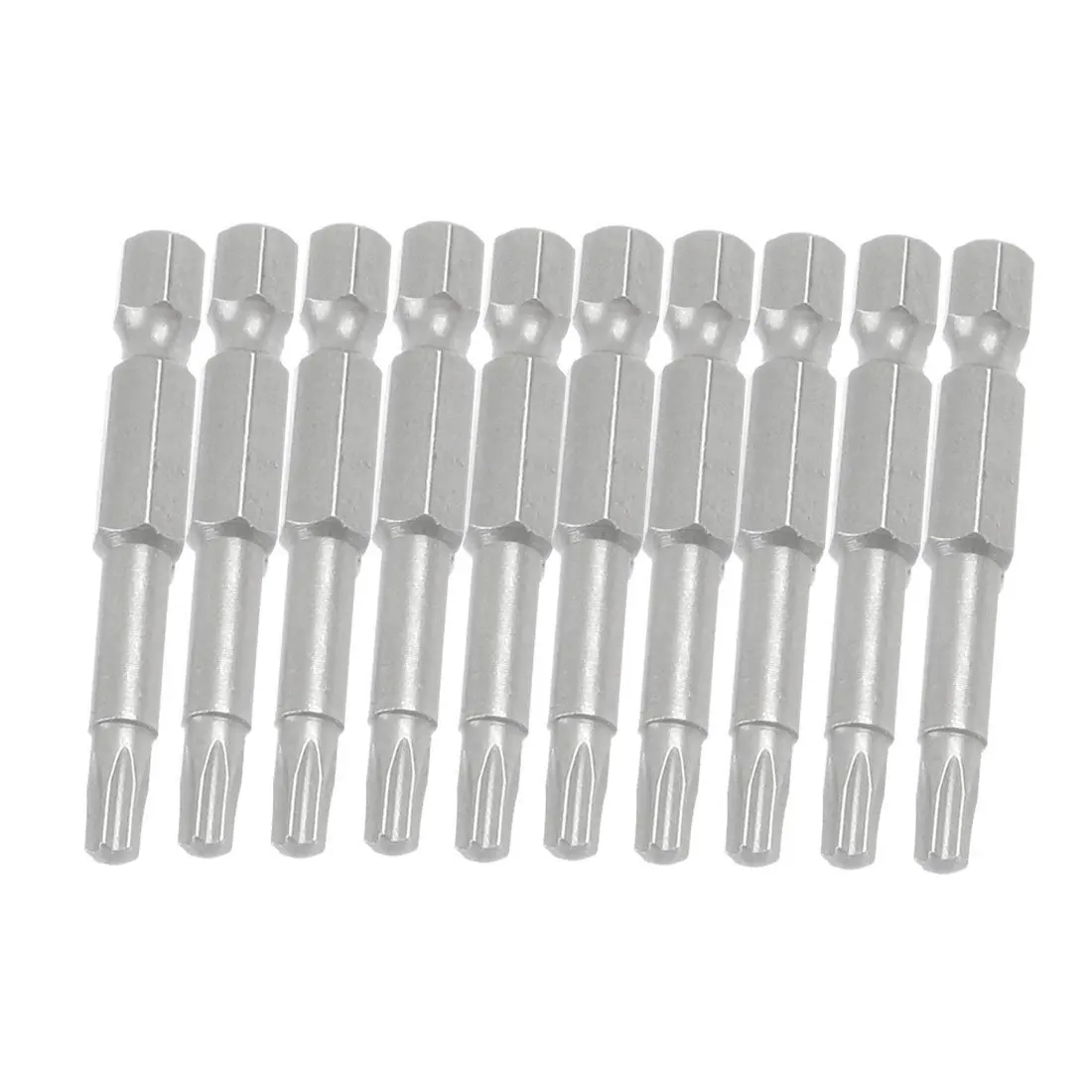 

6.3mm Hexagon Shank 4mm T20 Magnetic Tip Torx Screwdriver Bits 10 Pcs