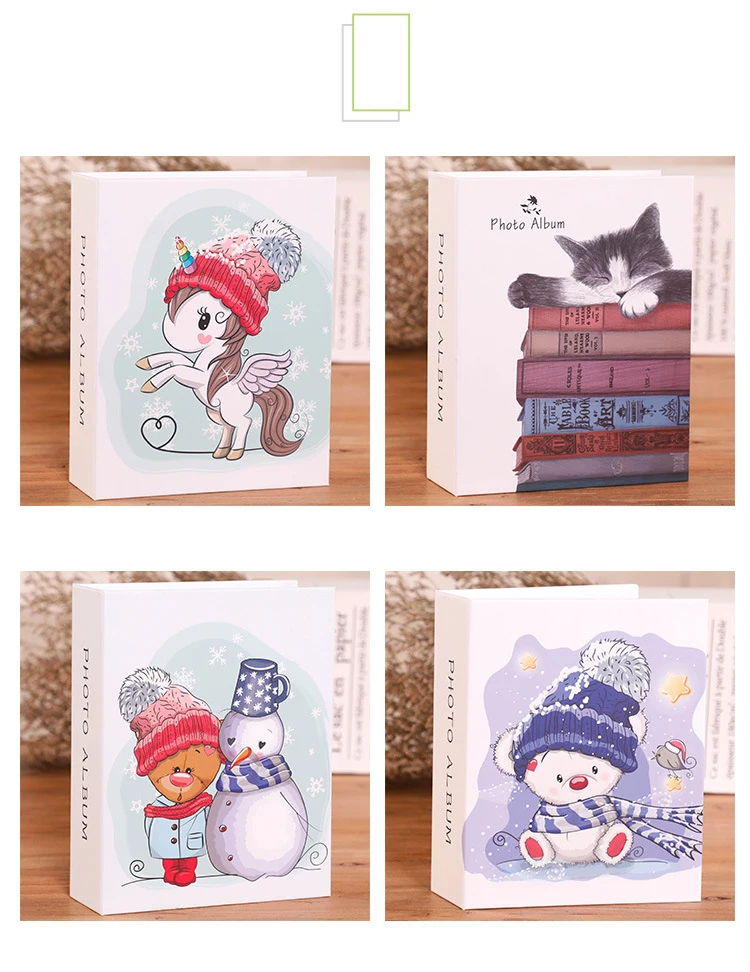 4D Big 6inches Children's Photo Album For 100 11.5x16.2cm Photos Interleaf Cartoon Animal Yearbook Birthday Gifts