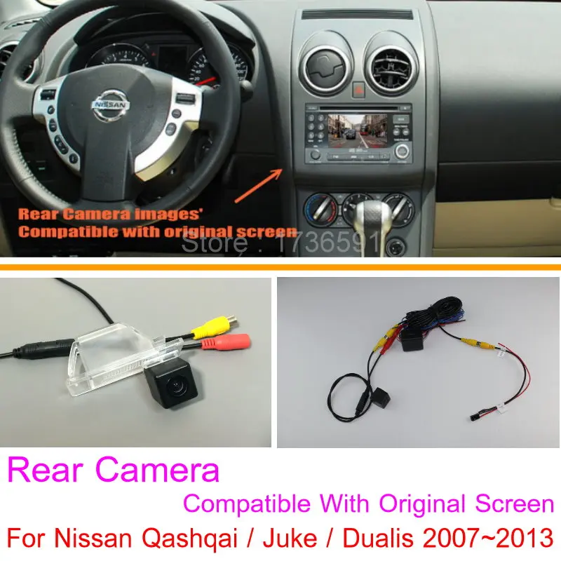 Камера заднего вида для Nissan Qashqai / Juke Dualis 2007 ~ 2013 RCA и оригинальный экран|rear view