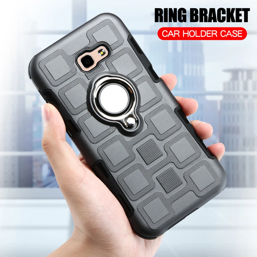 Cover For Samsung Galaxy A5 2017 Silicone Shockproof Phone Case A520F Armor Back Ring Stand Hard |