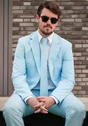 Светло-голубой мульти-Стиль мужского покроя slim fit костюмы для мужчин последние Дизайн твид торжественное платье для человека