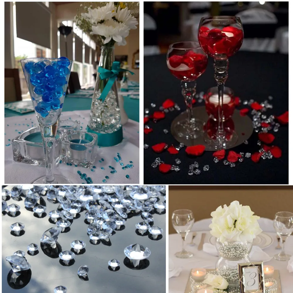 Blue Wedding Decoration Scatter Crystals Table Diamonds Acrylic Confetti 1000Pcs Blue Wedding Decoration Scatter Crystals Table Diamonds Acrylic Confetti 1000Pcs