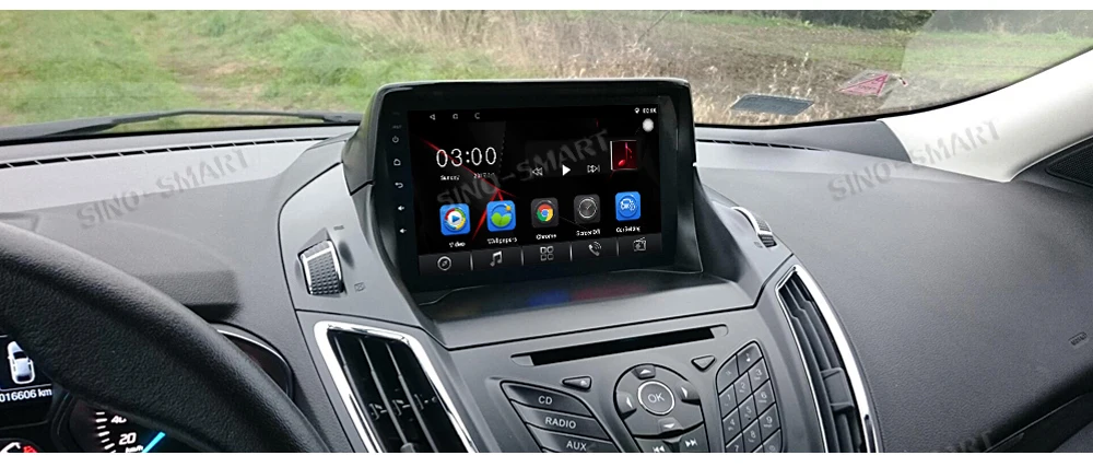 Sinosmart Android 8.1 Car GPS Navigation Radio for Ford Kuga 2013, 2din 2.5D IPS/QLED Screen