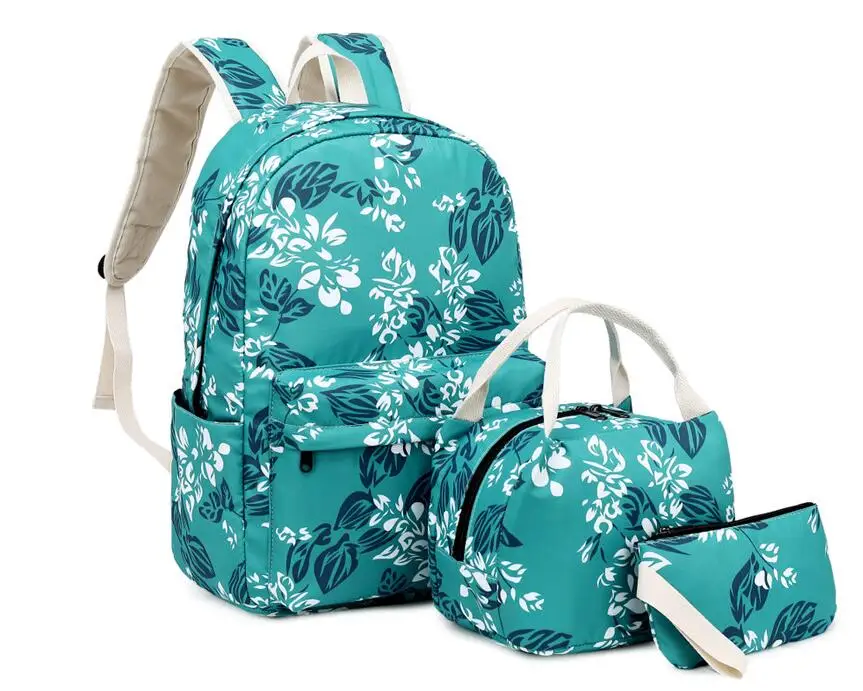 Новый 3 шт/комплект рюкзак женская цветочная печать рюкзаки школьные сумки подростковый рюкзак для девочек ноутбук туристический рюкзак
