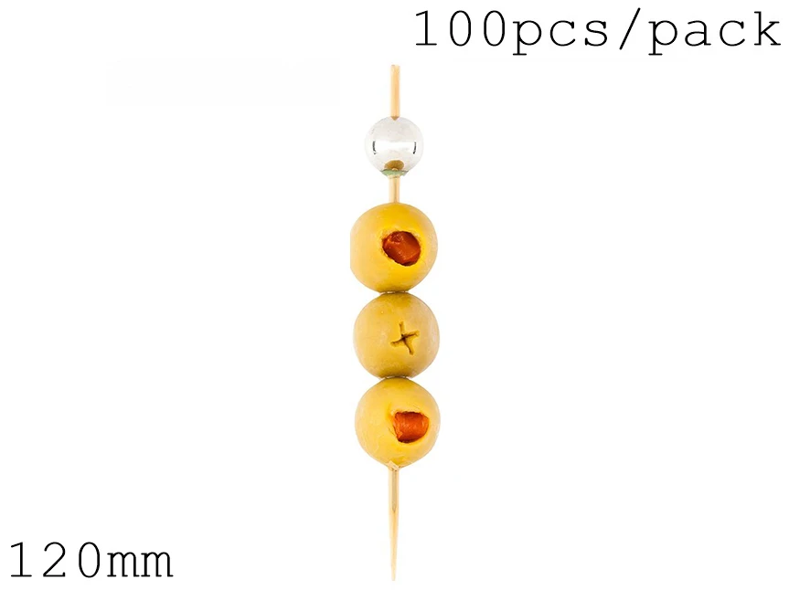 Вечерние одноразовые столовые приборы, 120 мм бамбуковые палочки для коктейлей рождественской елки, 100/упаковка - Цвет: 120mm