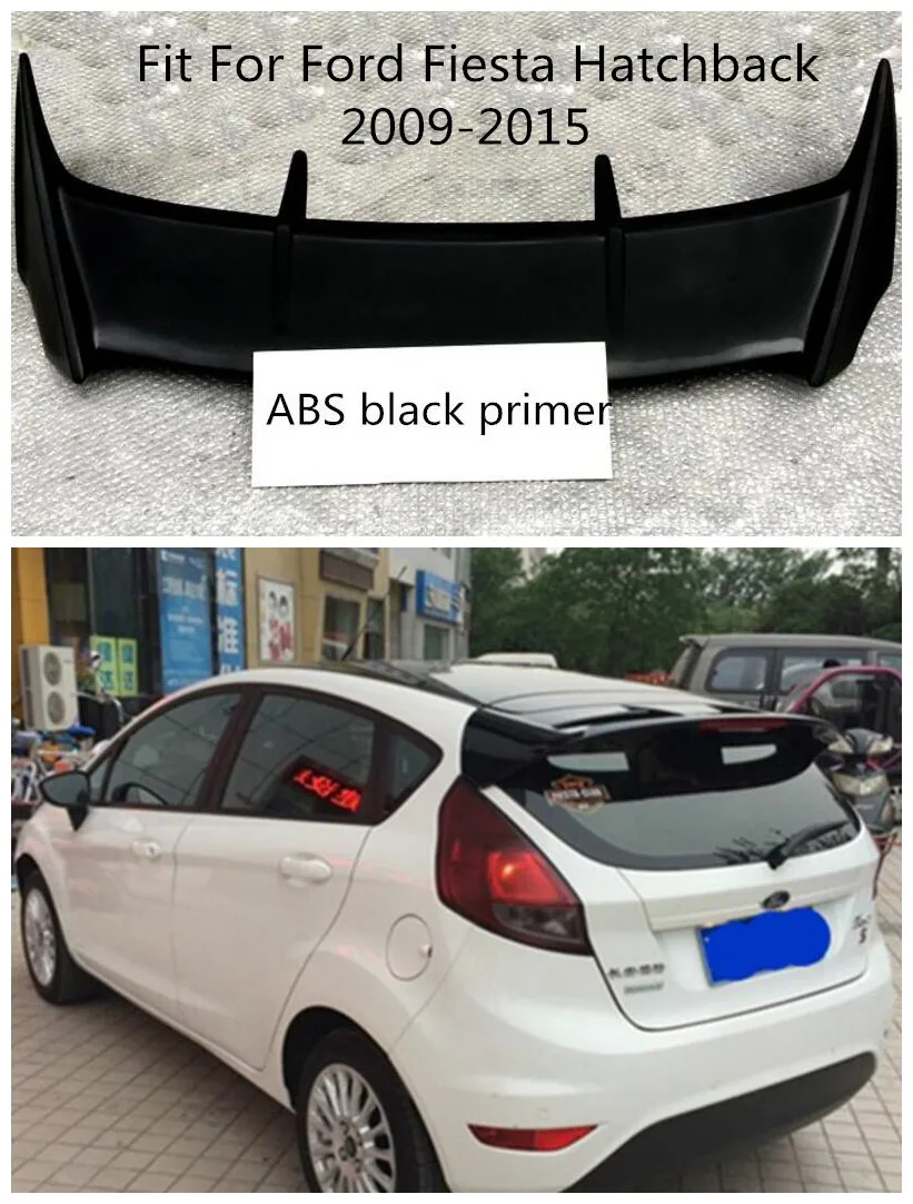 

high quality ABS primer Car rear Trunk Lip Spoiler Wing Fits For Ford Fiesta Hatchback 2009 2010 2011 2012 2013 2014 2015 BY EMS