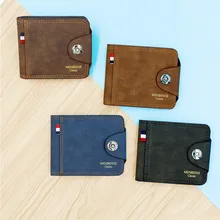 

Men's wallet Fashion Magnetic buckle Men Wallet Scrub Coin Bag Zipper Small Money Purses Design Dollar Slim Purse Money Clip 546
