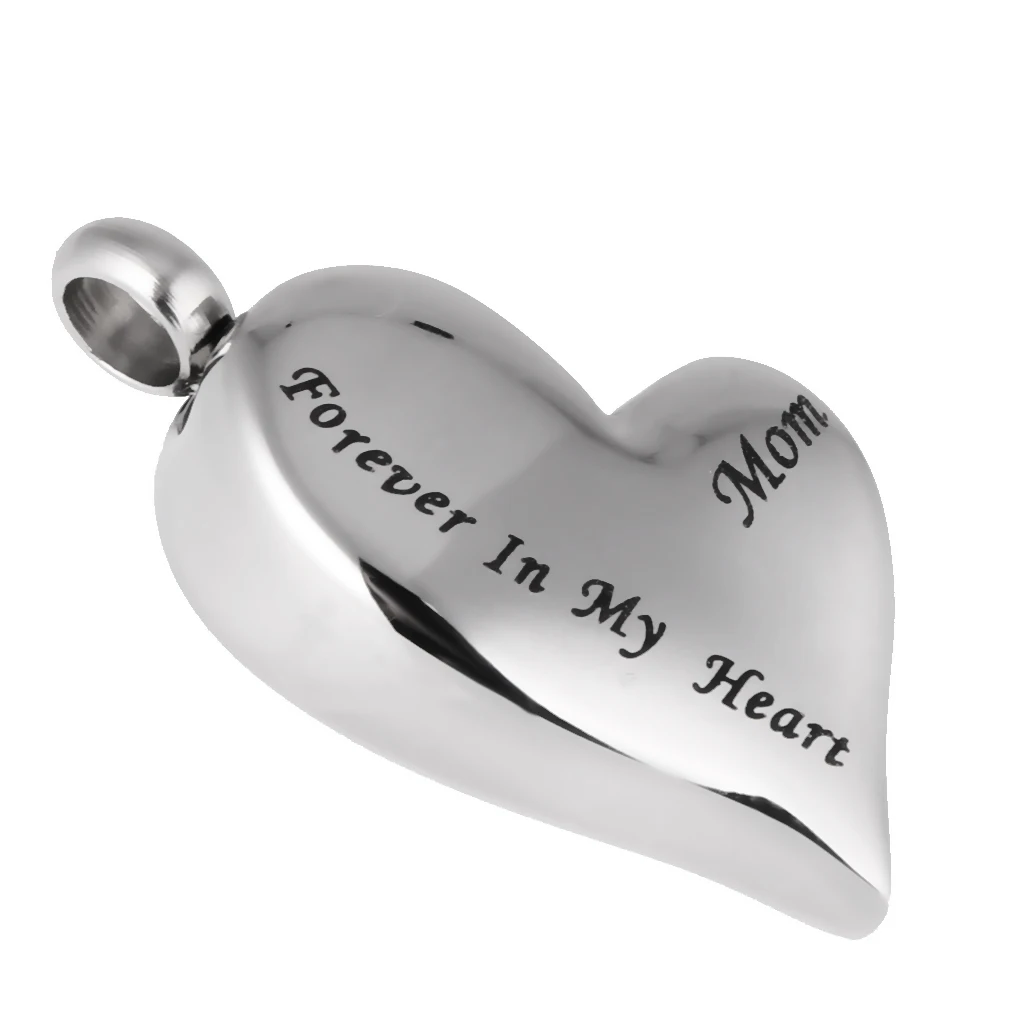 Mom Forever In My Heart Cremation Urn Pendant Jewelry Ball Bead Chain Necklace Mother's Day Gift
