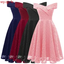 CD1610# розовое короткое Кружевное платье подружки невесты с вырезом лодочкой, свадебное платье, платье для выпускного вечера,, одежда для невесты на свадьбу, одежда из Китая