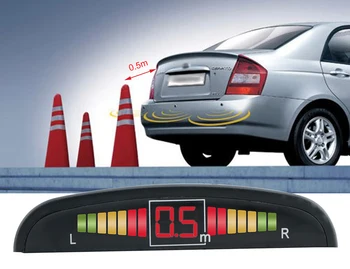 

Car LED Parking Sensor Kit Backlight Display Reverse Backup Radar Monitor System 12V LED Display + 4 Sensors