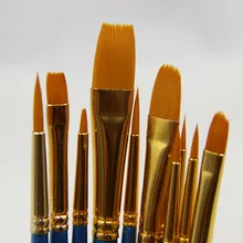 10PCS lot High Quality Kids Watercolor Gouache Painting Pen Nylon Hair Wooden Handle Brush Multi Function