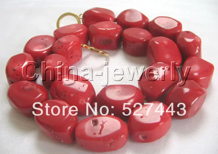 

Wholesale Beautiful 18" natural 22mm red coral necklace-