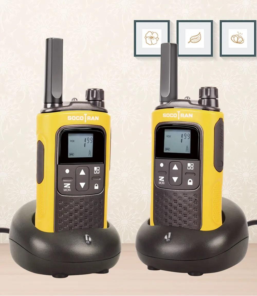 Лицензия FRS/GMRS Walkie Talkies двухстороннее радио с перезаряжаемой батареей 0,5 Вт 22CH VOX ЖК-экран Socotran T80