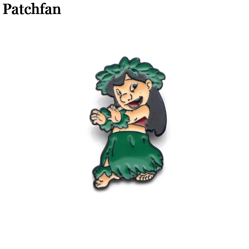 20 шт./лот Patchfan lilo стежок мультфильм цинковый галстук булавки броши для рюкзака, одежды для мужчин и женщин шляпа Декоративные значки медаль A2253