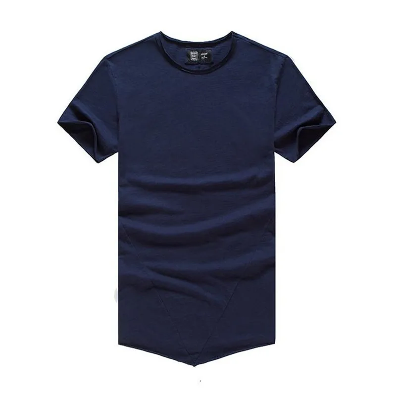 GustOmerD Футболка мужская брендовая одежда модная Однотонная футболка с круглым вырезом Мужская хлопковая футболка с коротким рукавом мужские повседневные футболки S-XL - Цвет: navy