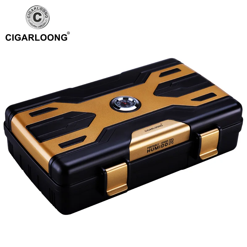 

CIGARLOONG Cigar Box travel portable cigar humidor box cigar case holds 10 cigars CL-093