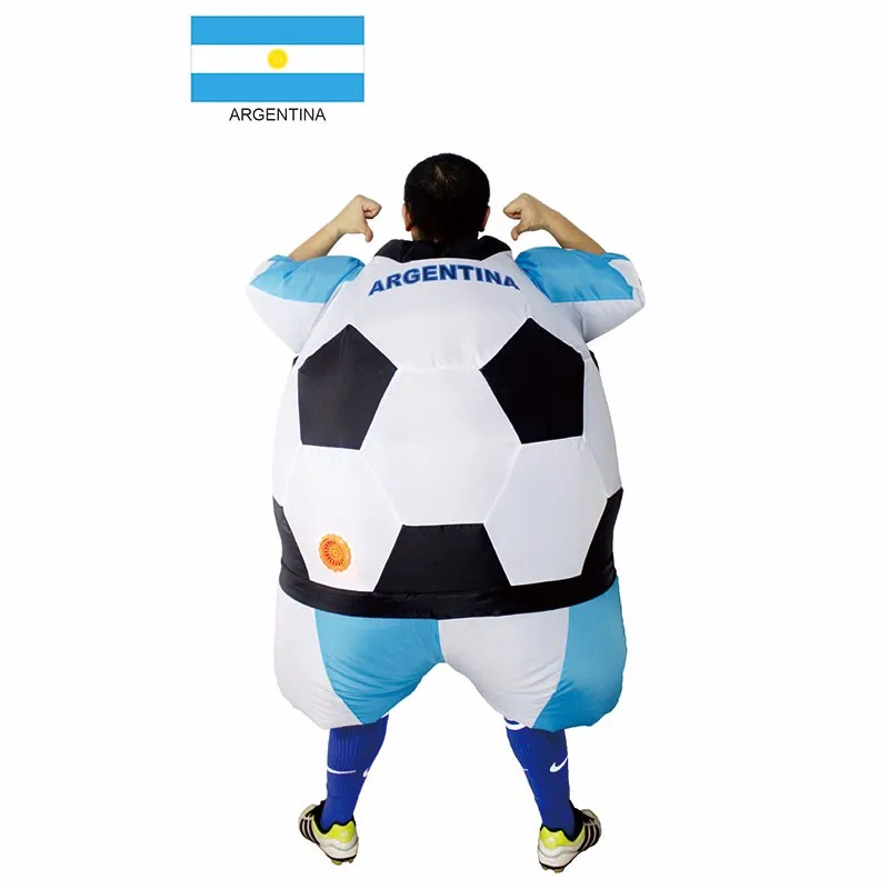 Argentina Inflatable Football Soccer Costume South America Football Player Outfit Party Club Fancy Dress Blow Up Carnival Suits (1)