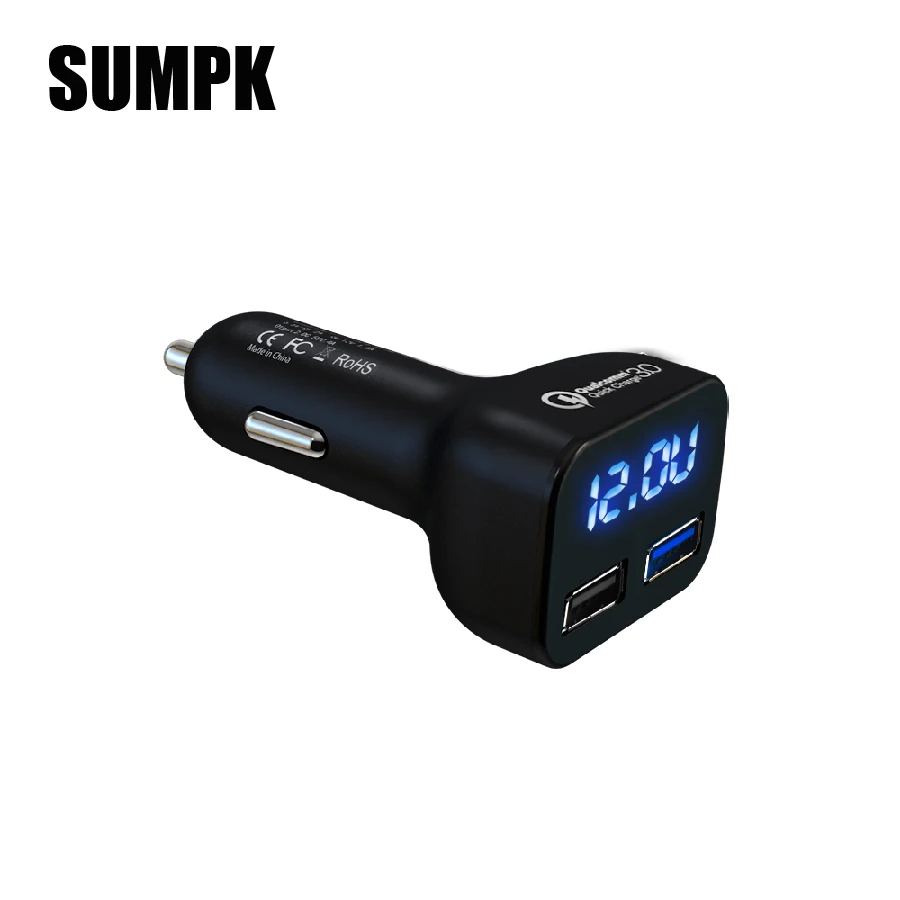 Sumpk المزدوجة usb شاحن سيارة أدى العرض السريع 3.0 سيارة شاحن الهاتف المحمول شاحن سريع ل سامسونج هواوي