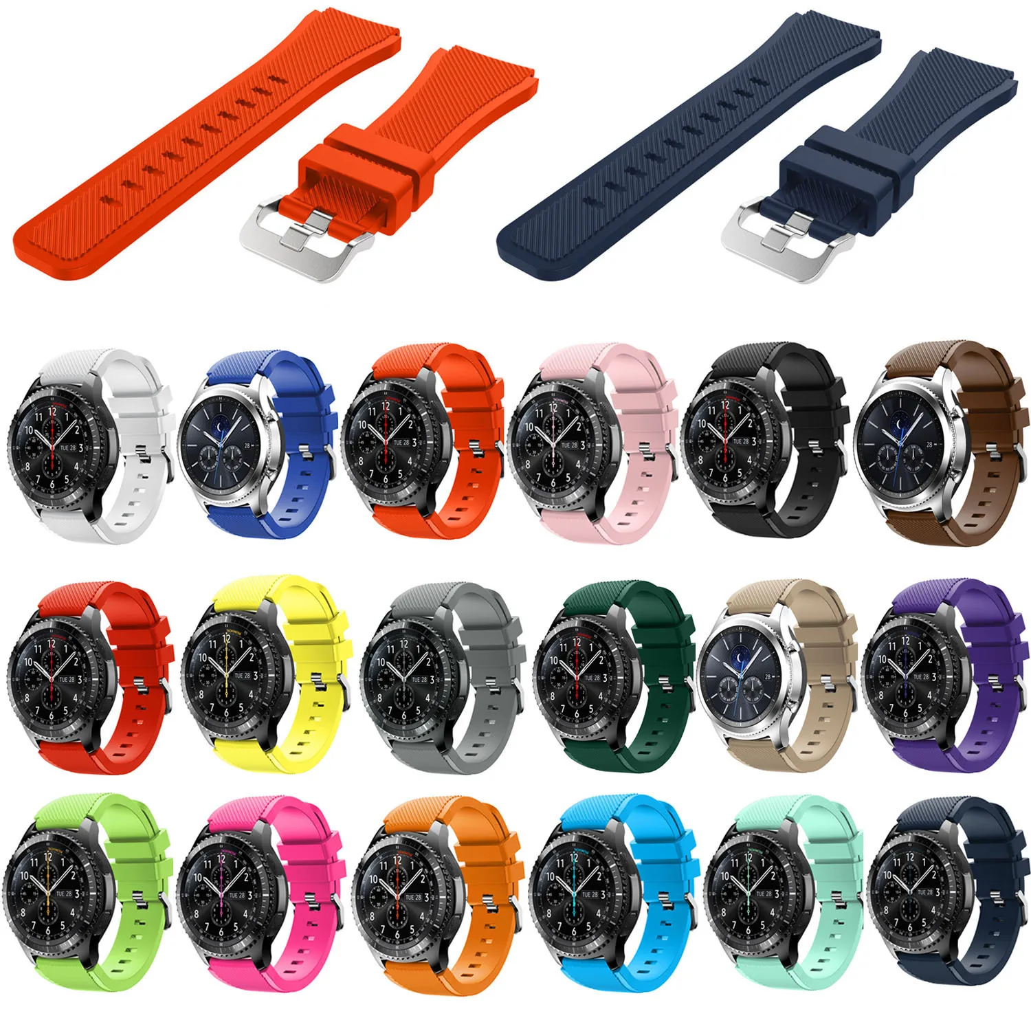 Ремешок силиконовый для смарт часов Amazfit Stratos сменный Браслет Для Xiaomi Watch 1 2 Pace Gear S3