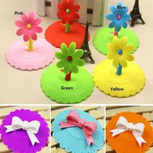 Силиконовая Милая Анти-пыль чашка с подсолнухом крышка кофе герметичная присоска крышка чашки цвет отправляется случайным образом