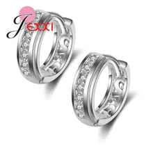 PATICO Fashion Silver Earrings With Stones For Women Imitated Crystal Hoop Earrings Ear Jewelry Korean Style Party Accessories