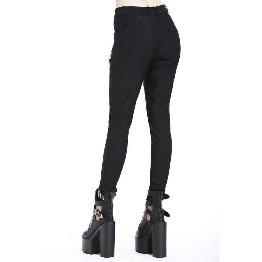 Darkinlove женские облегающие готические брюки из искусственной кожи, модные уличные женские обтягивающие брюки в стиле панк-рок