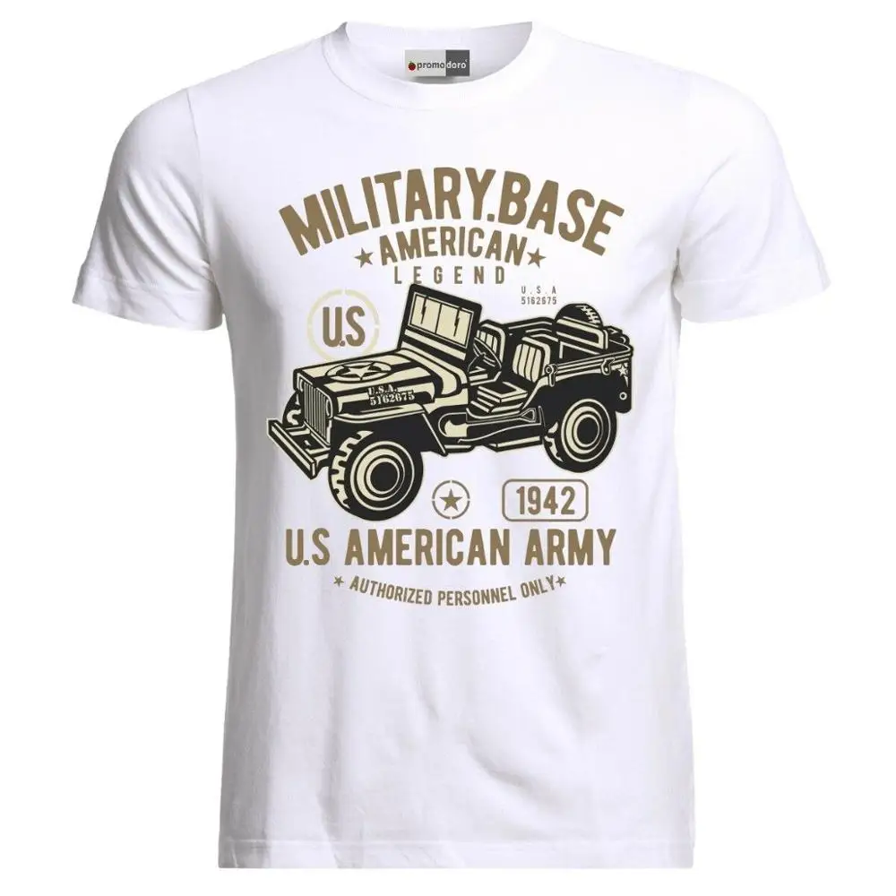 Американская армия США, внедорожный Ww2, футболка с надписью для автомобиля, Мужская Летняя мода 2019 года, футболка с круглым вырезом и