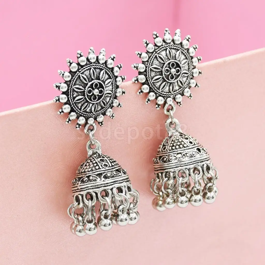 MagiDeal Boho Ethnic Tribal Bell Tassel Dangle Earrings Belly Dancing Wedding Party