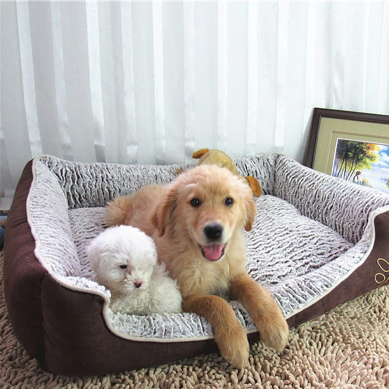 

50*38*16cm Big Dog Bed coffee Colored Winter Dog Cat Sleeping Mat Cushion Warm Nest For Puppy Luxury Kennel House ZL155-9