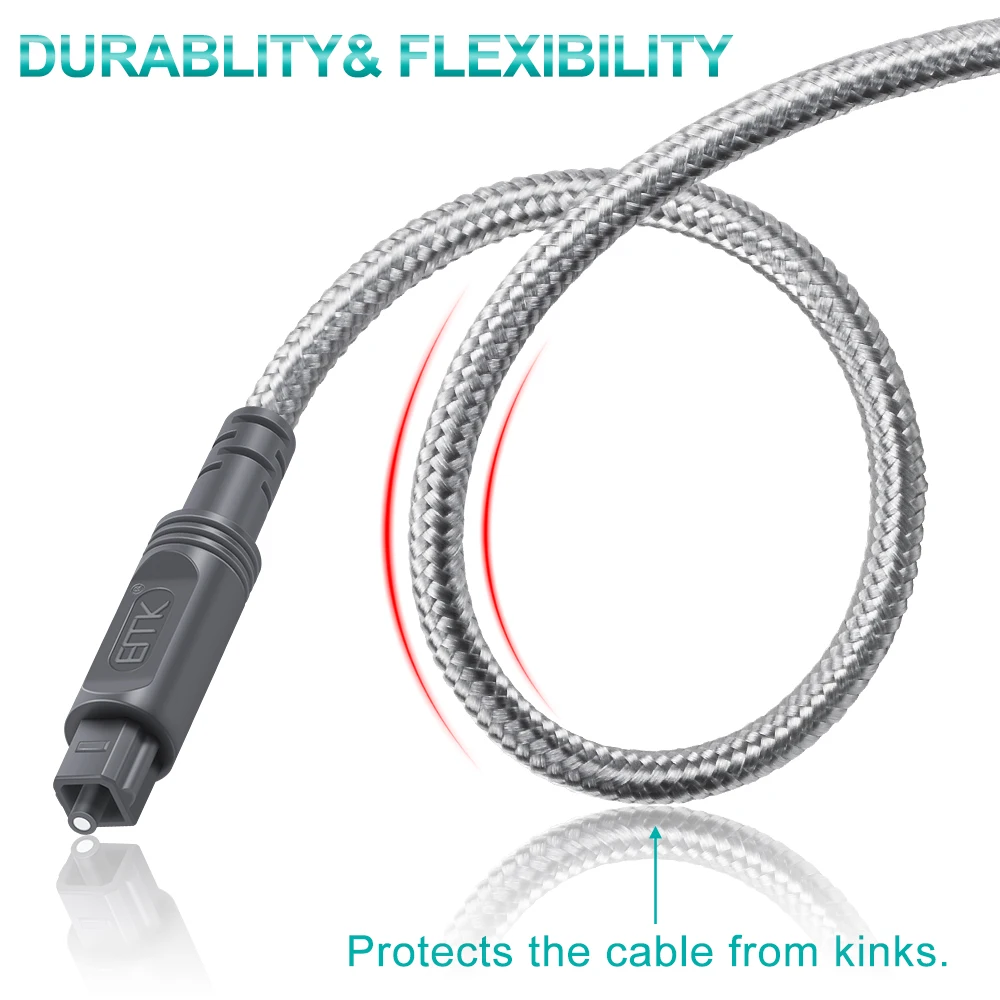 Цифровой оптический аудиокабель EMK 5 1 КАБЕЛЬ Toslink м 2 3 8 10 15 кабель SPDIF для DVD Xbox 360
