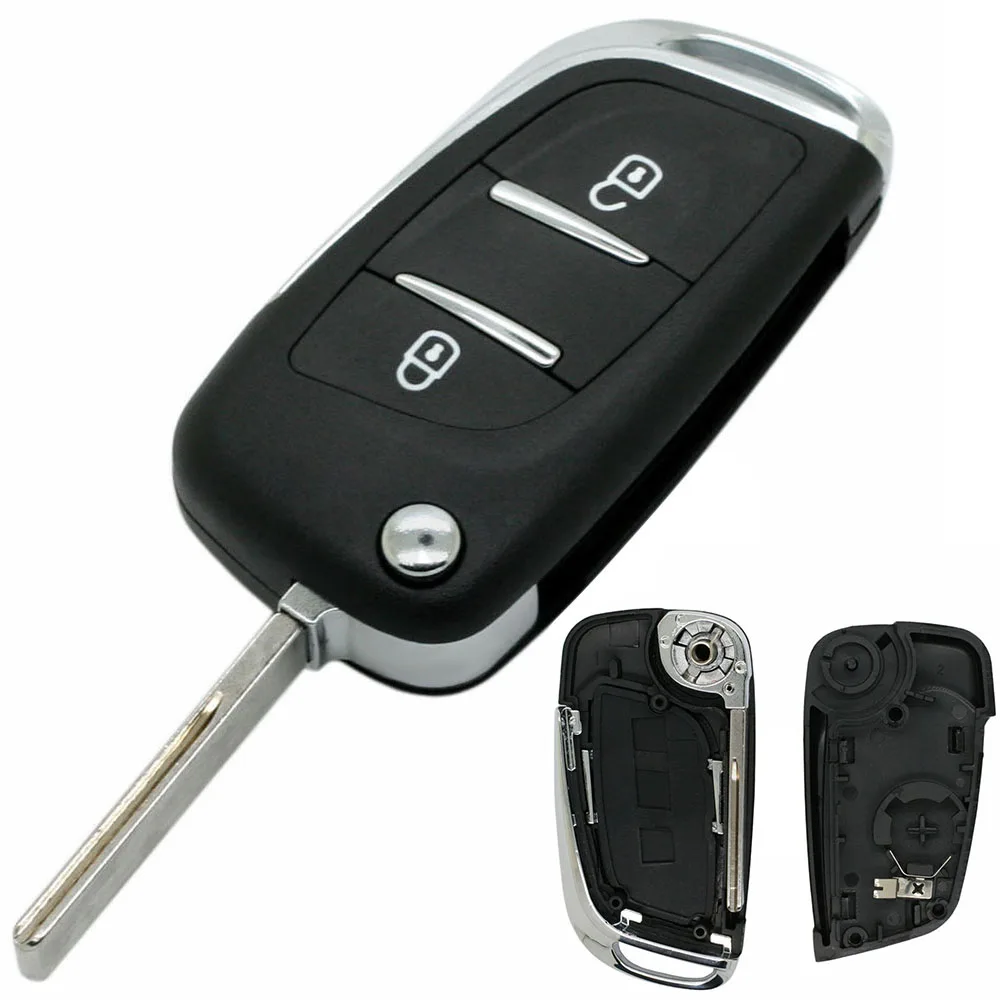 For PEUGEOT 207 107 407 308 307 607 2 Button Flip Remote Key Case Shell High Quality Car Key Case Cover