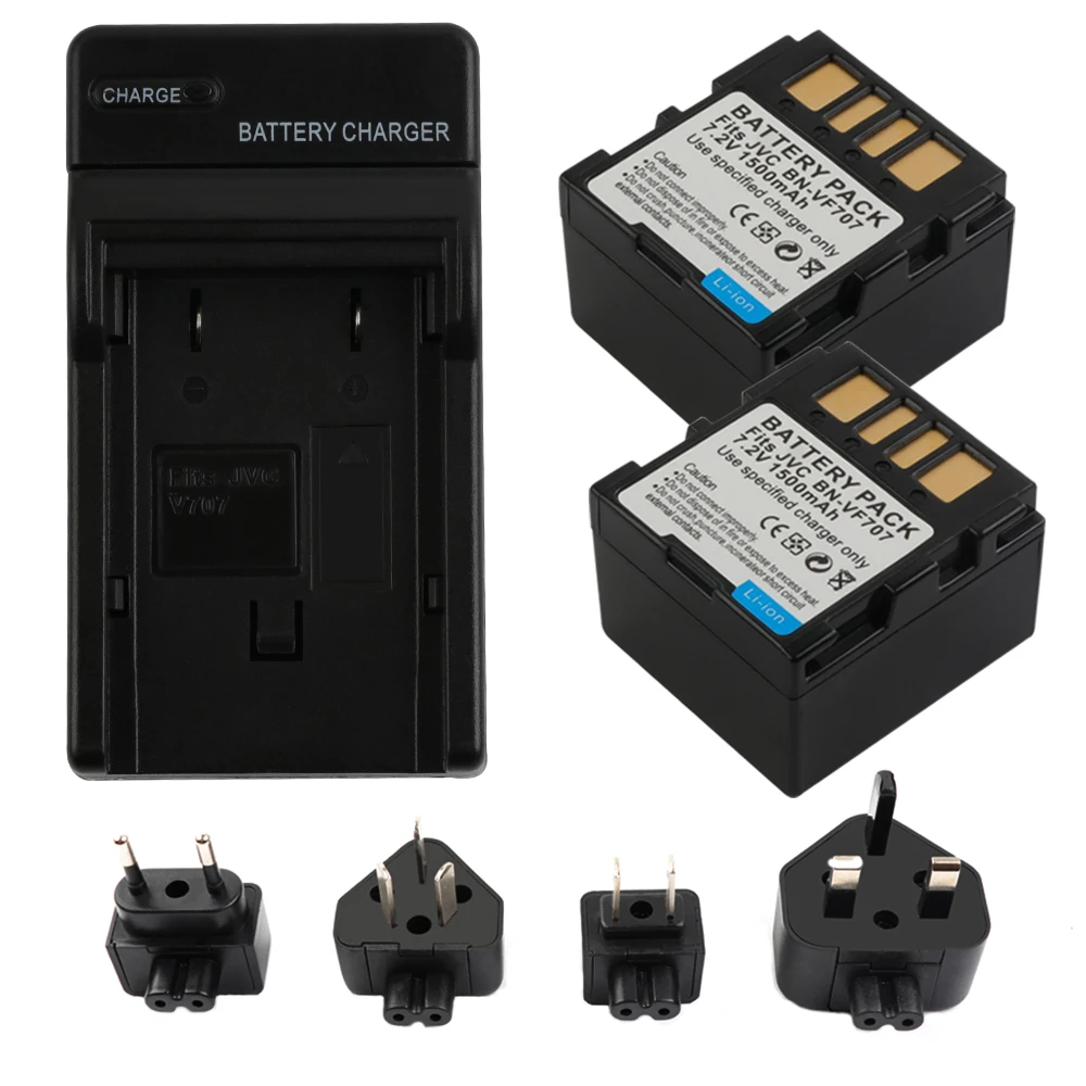 2X BN VF707 VF707U BNVF707 VF714 VF733 батареи + Зарядное устройство для JVC GR D240 GZ X5 MG21U X5|Цифровые